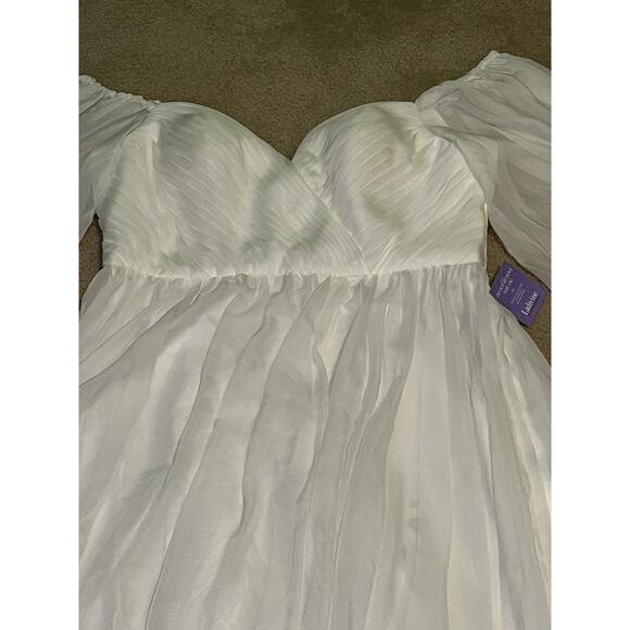 NWT Cinderella Divine White Off Shoulder Ethereal Wedding Gown Size 22 $299 - Picture 13 of 14